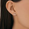Серьга из серебра с фианитами (Арт.94170404)