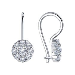 Серьги из серебра с фианитами (Арт.94-120-00677-1)