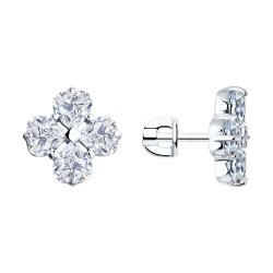 Серьги из серебра с фианитами (Арт.94026509)