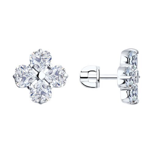 Серьги из серебра с фианитами (Арт.94026509)