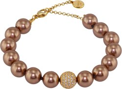 Браслет из серебра с жемчугом и кристаллом swarovski (Арт.5b-gk-9)