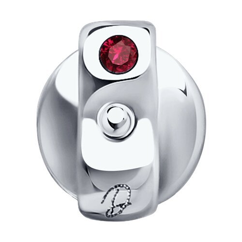 Серьга из белого золота с рубином и выращенным бриллиантом «Сияние сердца» SOKOLOV (арт.52227024881)