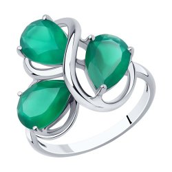 Кольцо из серебра с агатами (Арт.94-310-00439-1)