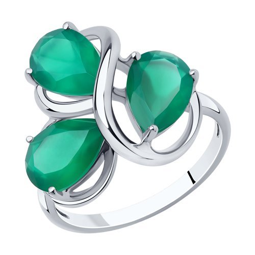 Кольцо из серебра с агатами (Арт.94-310-00439-1)