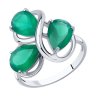 Кольцо из серебра с агатами (Арт.94-310-00439-1)