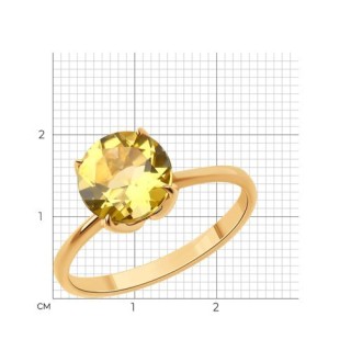 Кольцо золотое с цитрином «Солнечное сияние» Соколов (арт.51-310-02058-6)