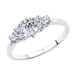 Кольцо из серебра с фианитами (Арт.94011290)