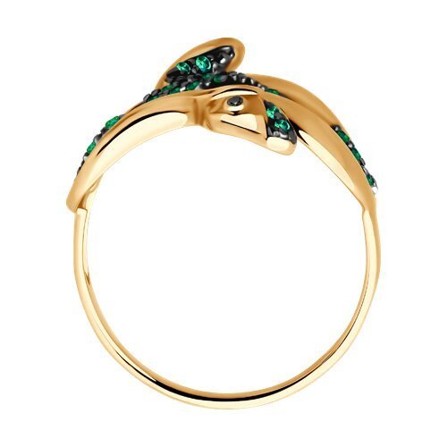 Кольцо «змейка» из золота с фианитами (Арт.017117)