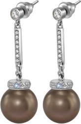 Серьги из серебра с жемчугом и кристаллом swarovski (Арт.abs-6-12-33-s)