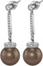 Серьги серебряные с жемчугом и куб. цирконием Pearl Kiss 33S от Rivoli (арт.ABS-6-12-33-S)
