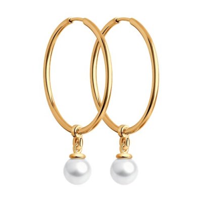 Серьги золотые пробы 585 с жемчугом (Арт.51-324-01843-1)