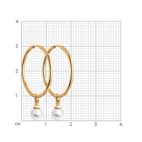Серьги золотые пробы 585 с жемчугом (Арт.51-324-01843-1)