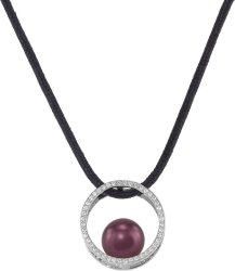 Кулон из серебра с жемчугом и кристаллом swarovski (Арт.ahp-1-10-18-s)