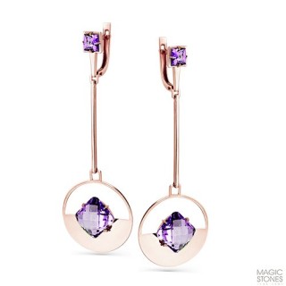 Серьги золотые с аметистом «Лиловый Орбита» Magic Stones (арт.02-2-881-0200-010)