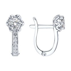 Серьги из серебра с фианитами (Арт.94021479)