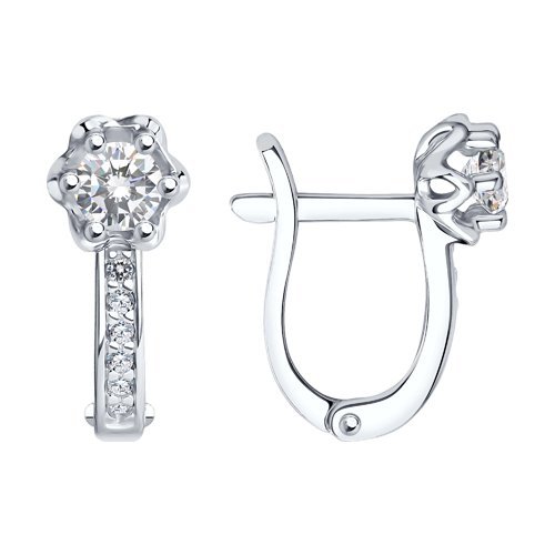 Серьги из серебра с фианитами (Арт.94021479)