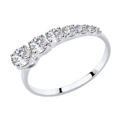 Кольцо из белого золота с фианитами (Арт.017442-3)