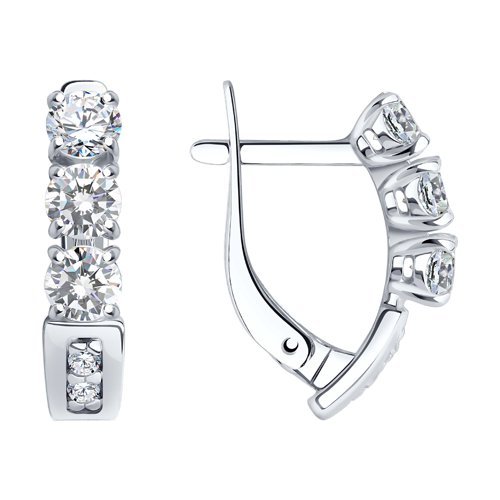 Серьги из серебра с фианитами (Арт.94022979)