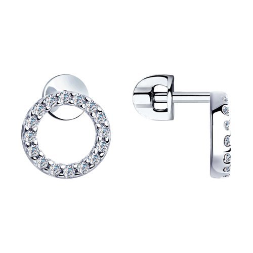 Серьги из серебра с фианитами (Арт.94023344)