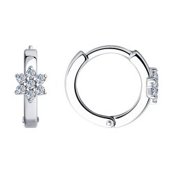 Серьги из серебра с фианитами (Арт.94025744)