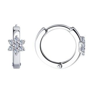 Серьги из серебра с фианитами «Снежное сияние» SOKOLOV (арт.94025744)