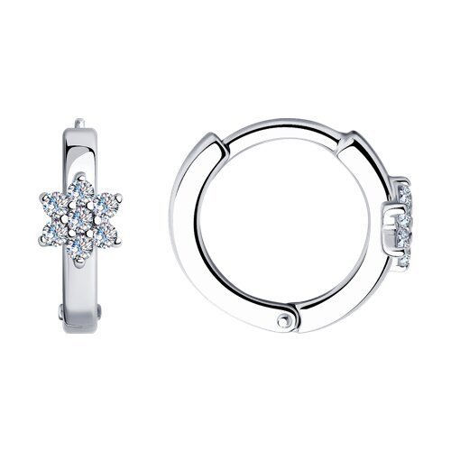 Серьги из серебра с фианитами (Арт.94025744)
