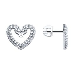 Серьги из серебра с фианитами (Арт.94026092)