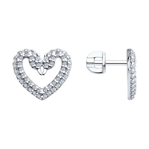 Серьги из серебра с фианитами (Арт.94026092)