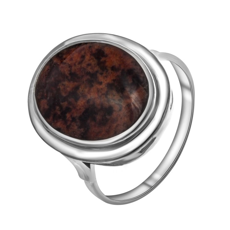 Серебряное кольцо с кварцем и обсидианом Елана 211365