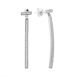 Серьги из серебра с фианитом (Арт.cz-e05136-x-w-x-x-w)