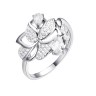Кольцо с фианитами «White Flower» серебро 925 Fresh Jewelry (арт.CZ-R01669-X-W-W-X-W)