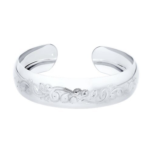 Браслет жёсткий из серебра с гравировкой (Арт.94050008) Браслет жёсткий из серебра с гравировкой (Арт.94050008)