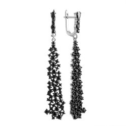 Серьги из серебра с фианитом и шпинелью (Арт.mp-e01096-x-wb-x-x-b)