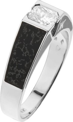 Кольцо из белого золота с бриллиантом и эмалью (Арт.9149dtkl12_(0.94))