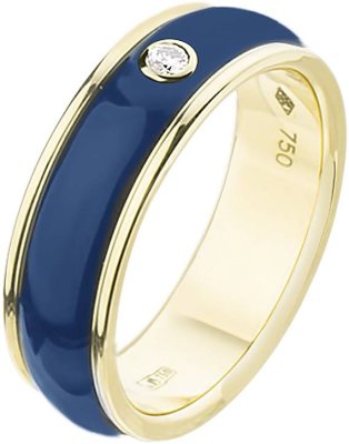 Кольцо из золота с бриллиантом и эмалью (Арт.byzandlwg)