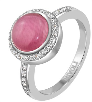 Кольцо из серебра с кошачим глазом и куб. цирконием (Арт.fgr-3-8-h-31-s)