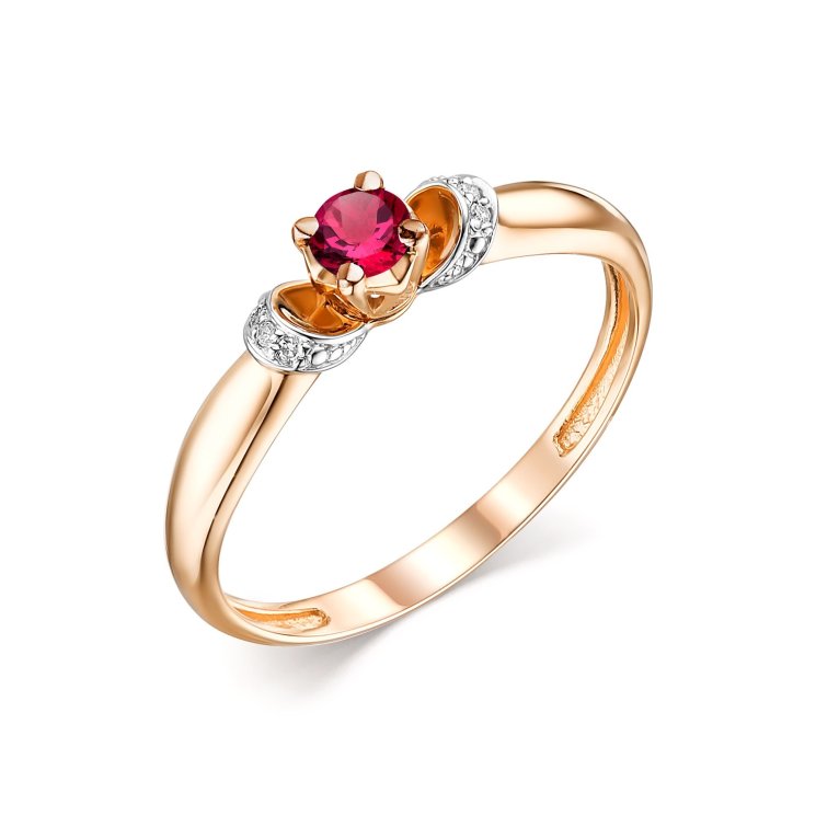 Золотое кольцо с рубином Алькор КЮЗ (Золото) 13817-103