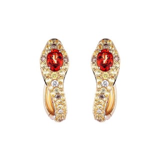 Серьги с бриллиантами и сапфирами «Огненный соблазн» MY JEWELS (арт.E0002727B01_DN_SM_YG)
