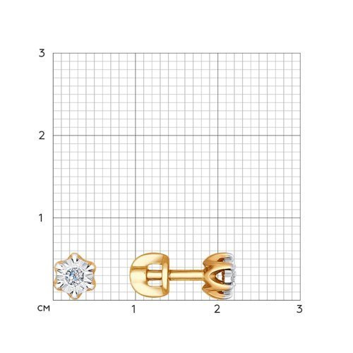 Серьги из комбинированного золота с бриллиантами (Арт.1021118)