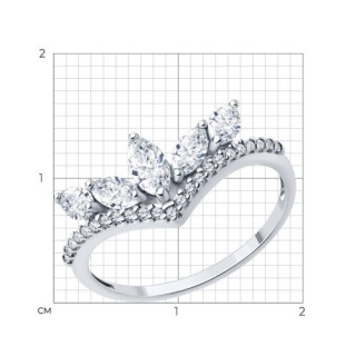 Кольцо из серебра с фианитами «Корона сияния» Соколов (арт.94-110-00140-1)