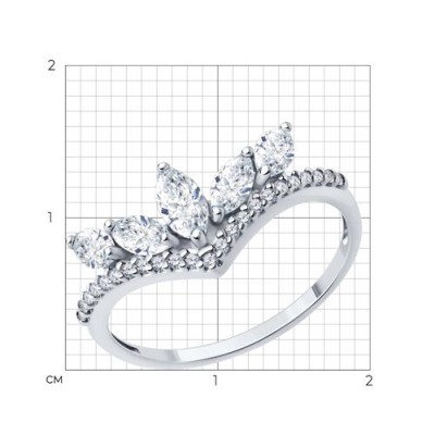 Кольцо из серебра с фианитами «Корона сияния» Соколов (арт.94-110-00140-1)