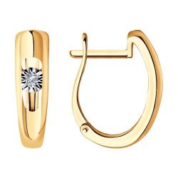 Серьги из комбинированного золота с бриллиантами (Арт.1021473)