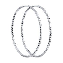 Серьги конго из серебра с алмазной гранью (Арт.94140032)