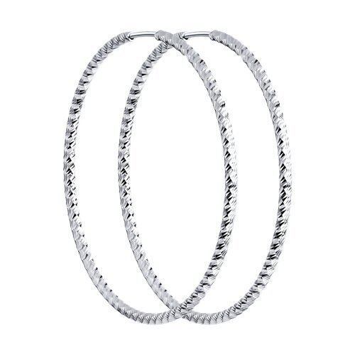 Серьги конго из серебра с алмазной гранью (Арт.94140032)