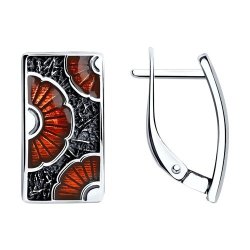 Серьги из серебра с эмалью (Арт.95-120-01685-1)