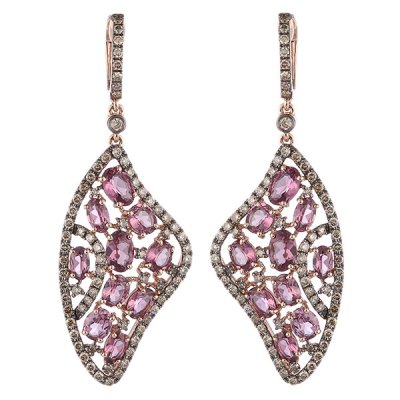 Серьги из золота с бриллиантом и родолитом (Арт.er-32911_sr_dn_rh_pink)