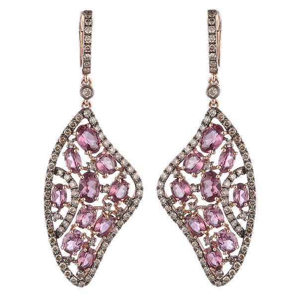 Серьги из золота с бриллиантом и родолитом (Арт.er-32911_sr_dn_rh_pink)