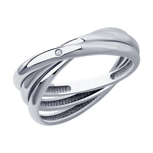 Кольцо из серебра с бриллиантом (Арт.87010080)