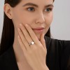 Кольцо серебряное с синтетическим жемчугом и фианитами «Черно-белая классика» Соколов (арт.94014415)