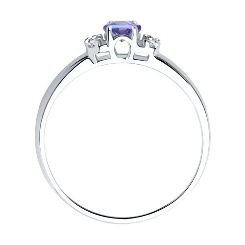 Кольцо из серебра с танзанитом и фианитами (Арт.92011991)